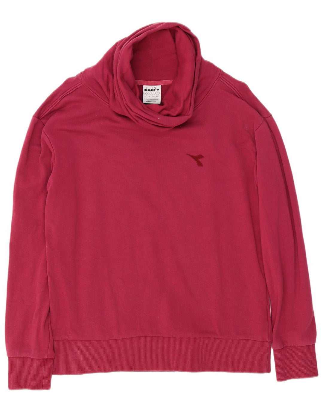 Felpa Diadora Uomo Dolcevita Maglione Cotone Bordeaux Medio
