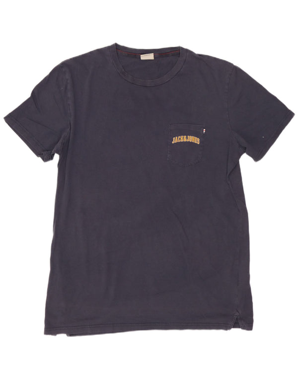 JACK & JONES T-shirt da uomo Top XL Blu navy in cotone