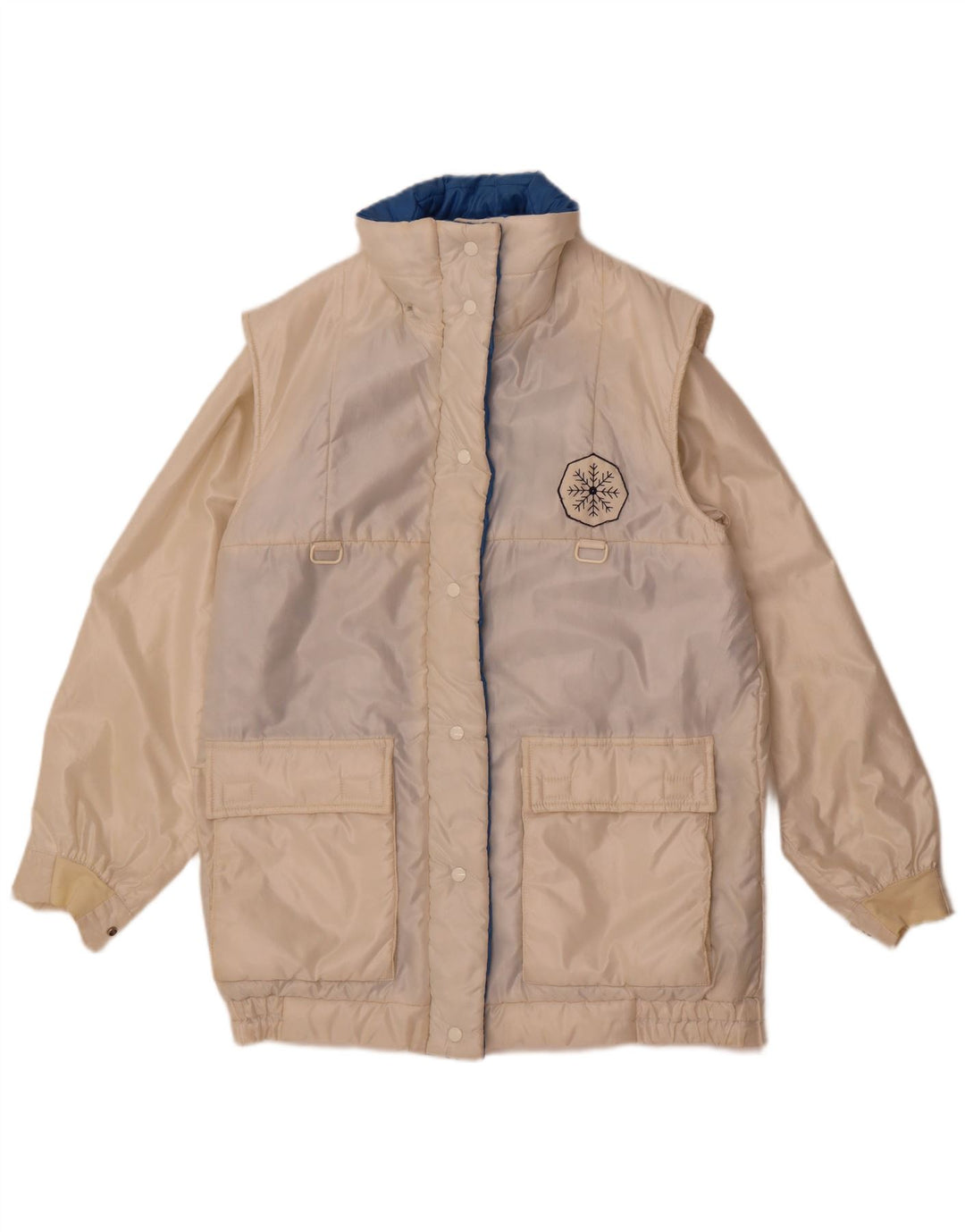 Impermeabile vintage da donna UK 14 medio bianco