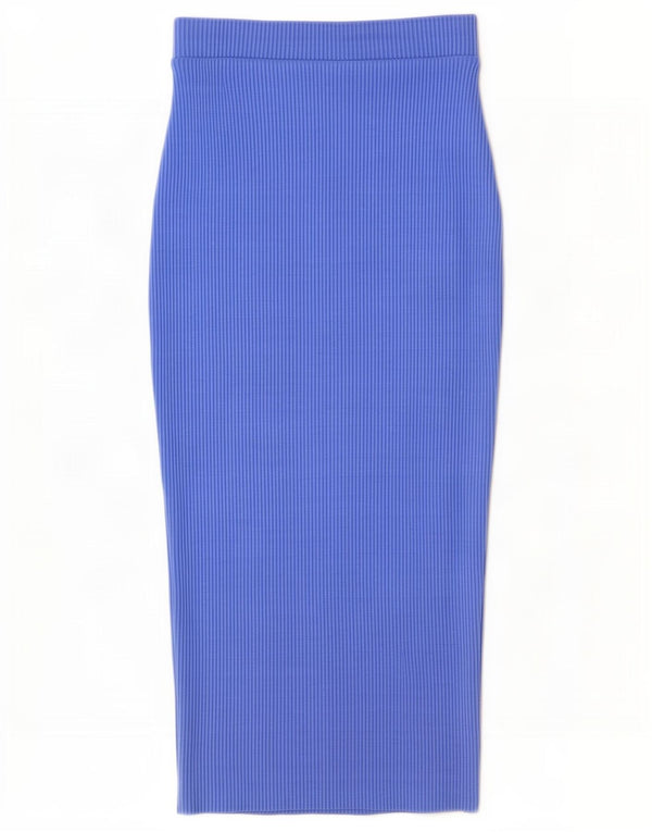 Zara Womens Maxi Pencil Skirt Small W26 Blue Polyester