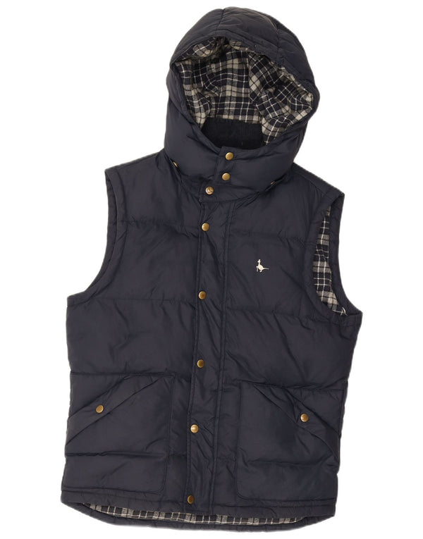 Gilet imbottito con cappuccio da uomo Jack Wills UK 36 piccolo blu navy