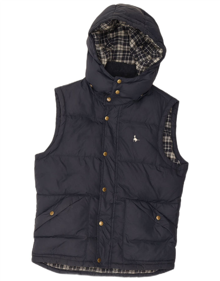 Gilet imbottito con cappuccio da uomo Jack Wills UK 36 piccolo blu navy