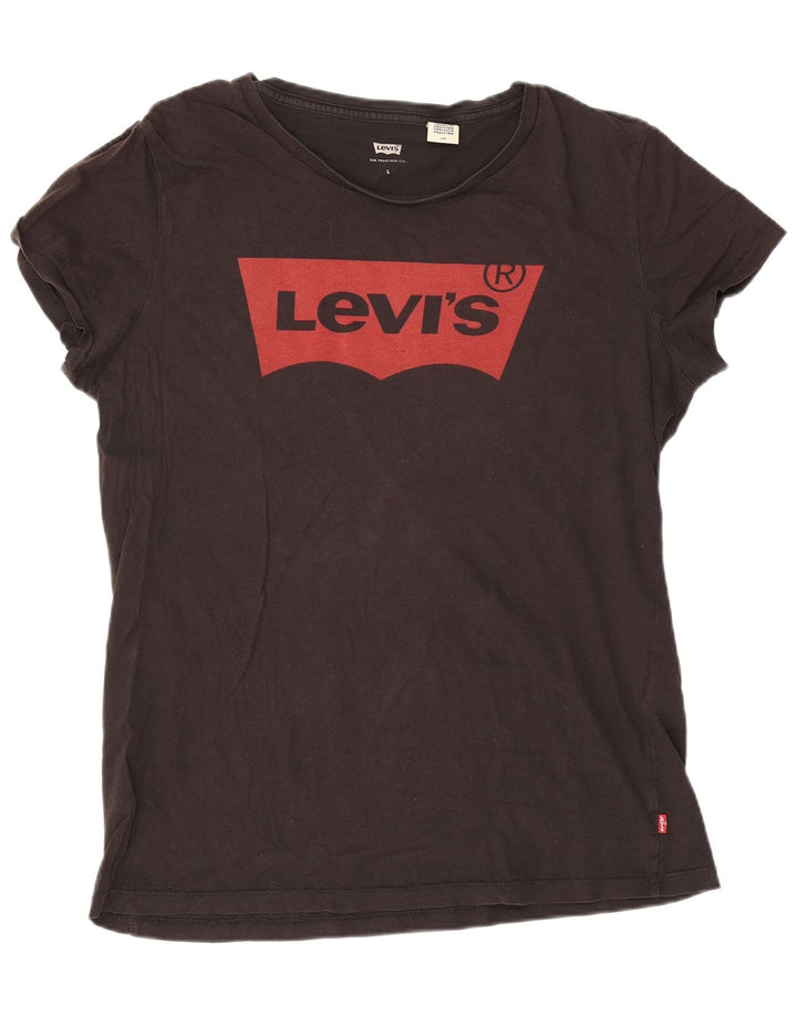 T-shirt grafica da donna Levi's Top UK 14 grande nera