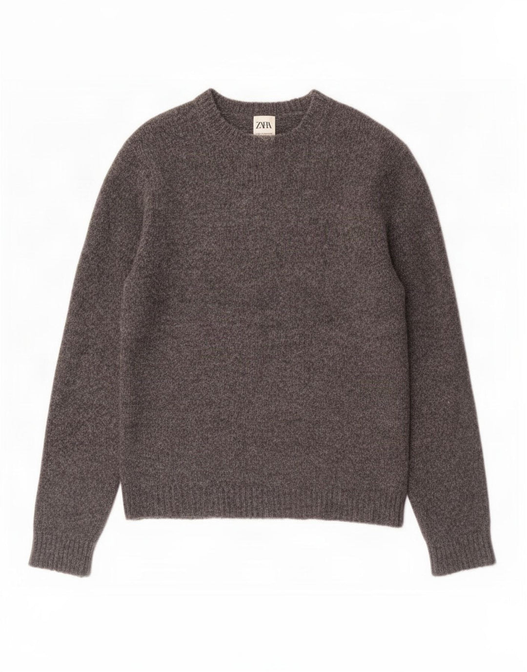 Maglione Zara da uomo con scollo a barca in acrilico grigio medio