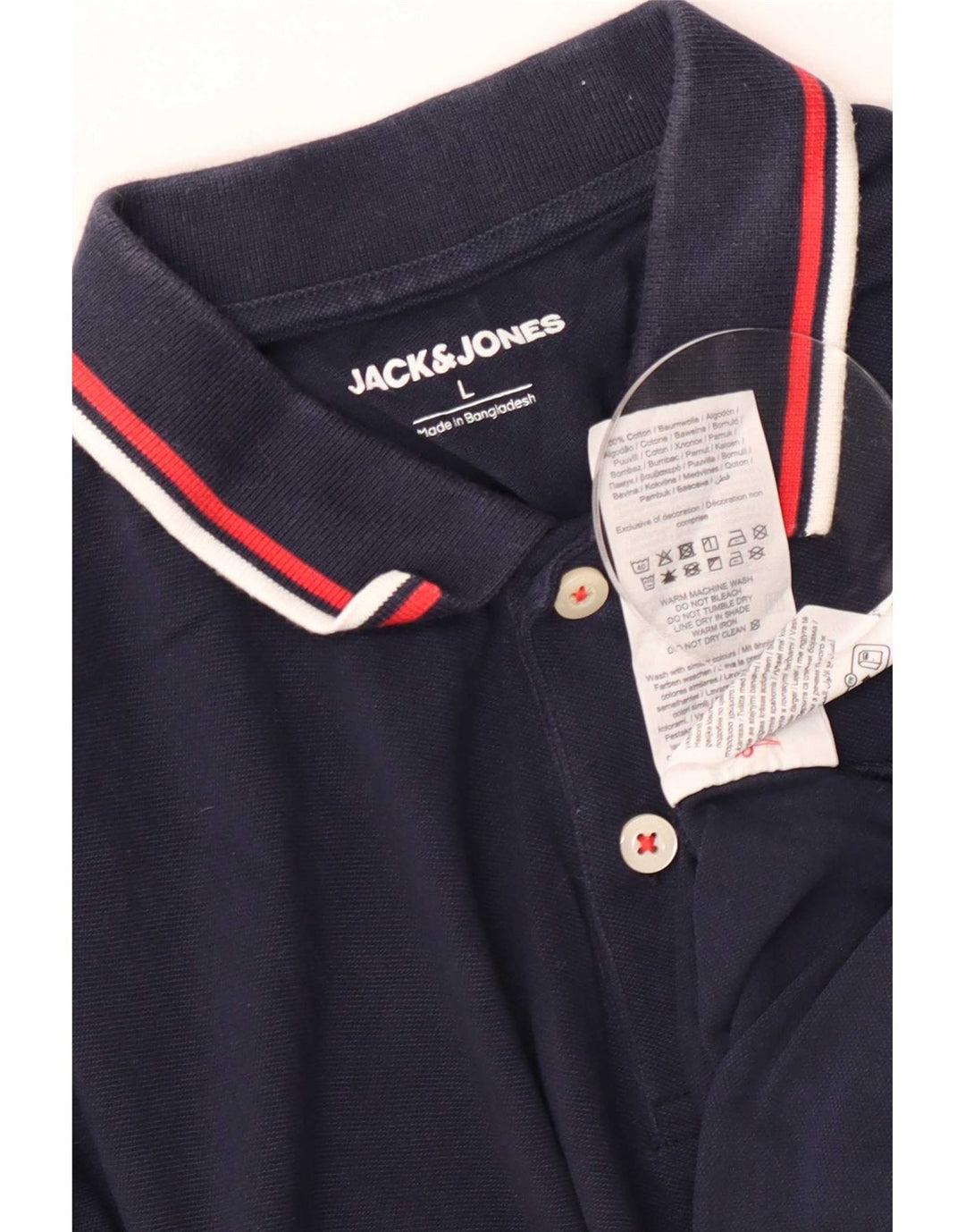 Polo da uomo Jack & Jones grande in cotone blu navy