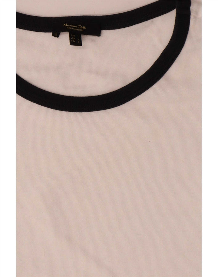 T-shirt da donna Massimo Dutti Top UK 14 Large White Colourblock