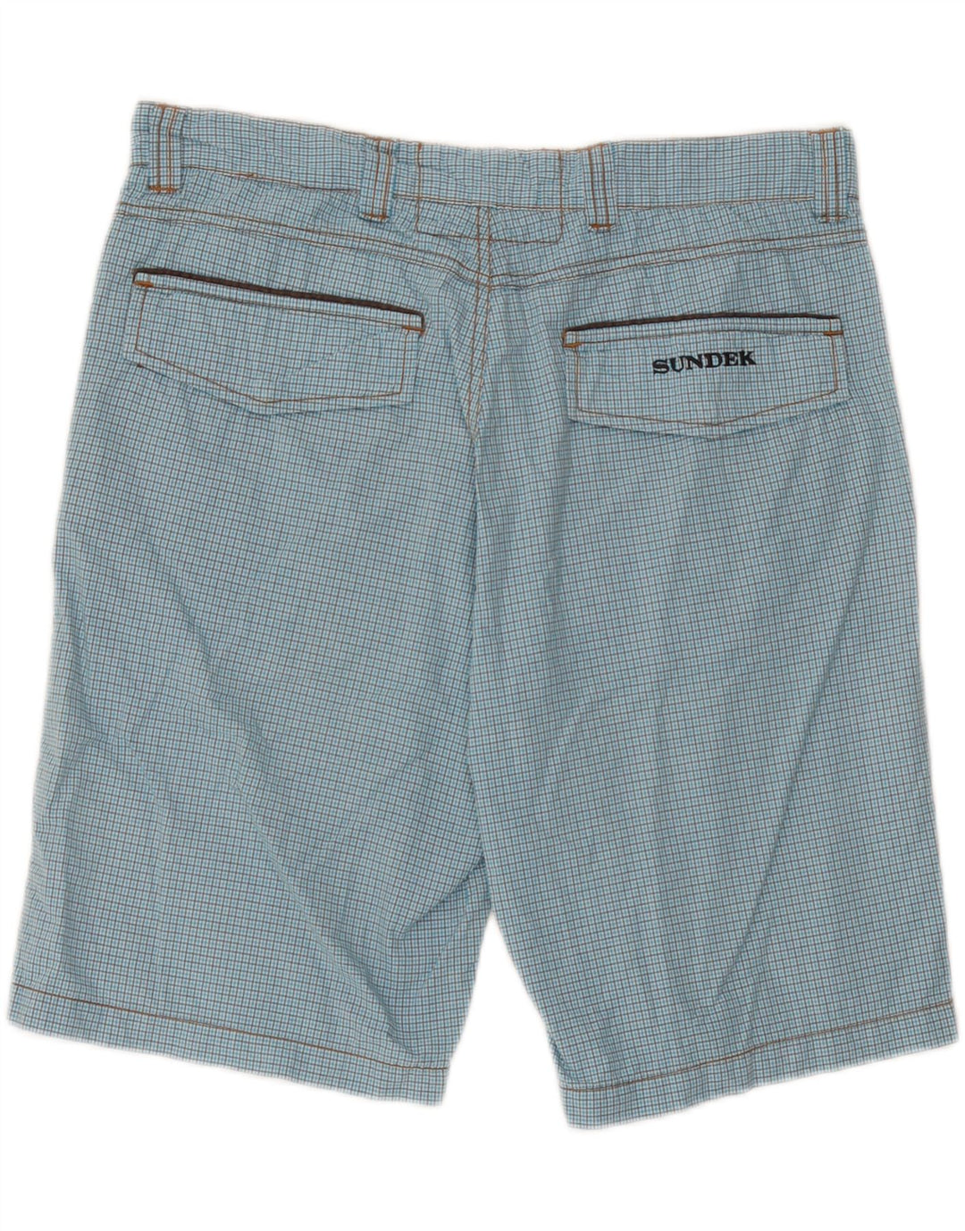 Pantaloncini chino da uomo Sundek W33 cotone a quadri grandi blu