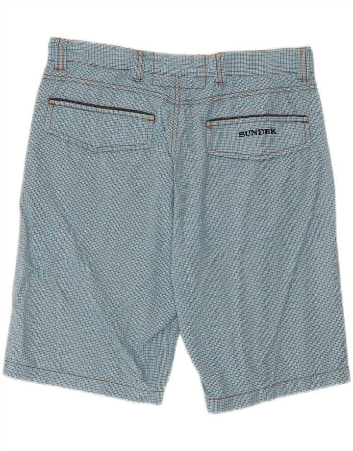 Pantaloncini chino da uomo Sundek W33 cotone a quadri grandi blu