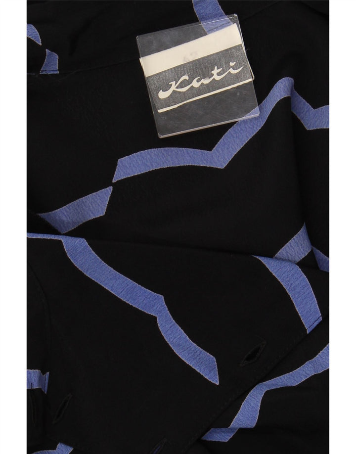 Abito lungo da donna con maniche a 3/4 VINTAGE IT 42 Viscosa a righe nere medie