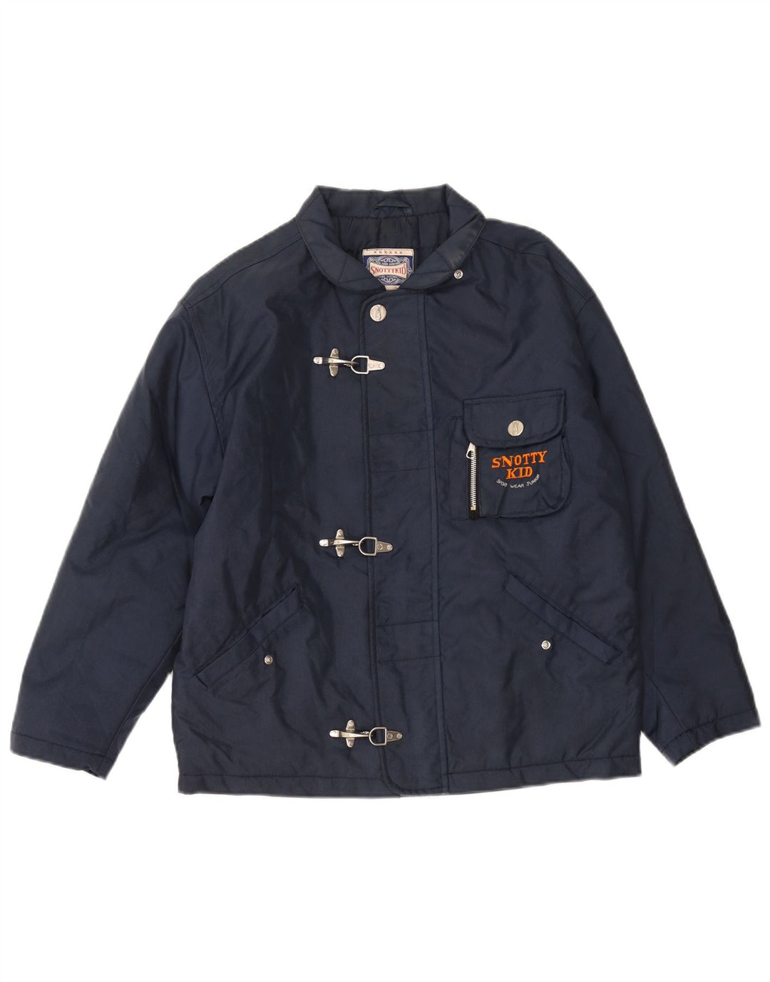 Cappotto vintage da ragazzo giacca a vento 11-12 anni in poliammide blu navy