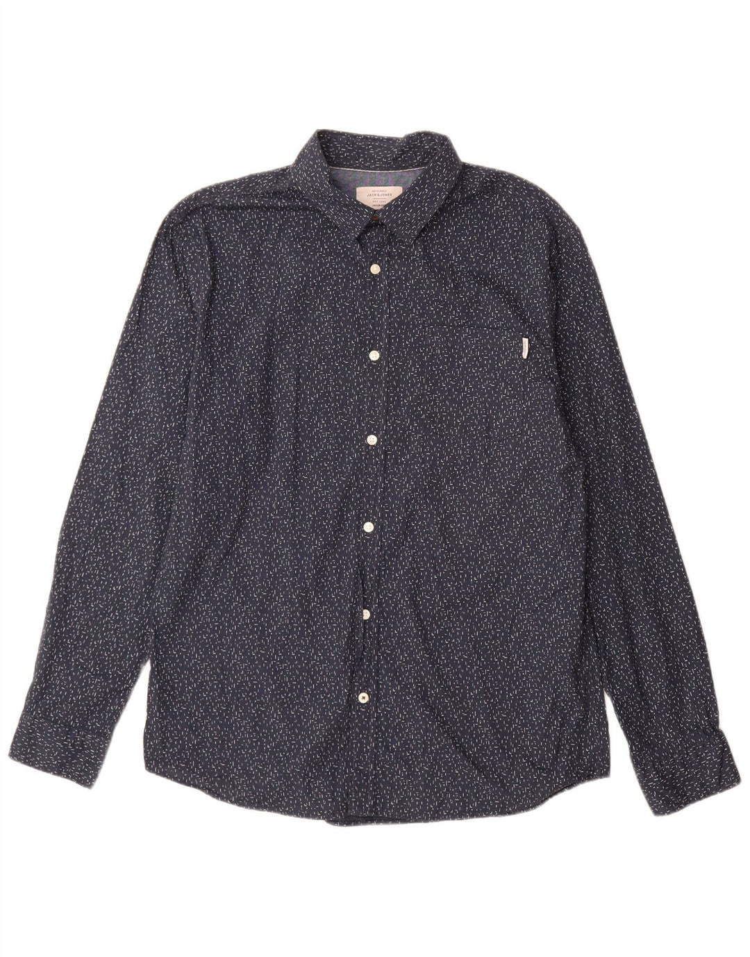 Camicia da uomo Jack & Jones XL in cotone maculato blu navy