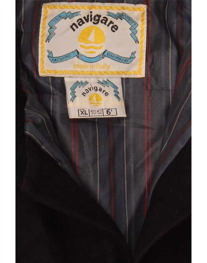 Giubbotto bomber da uomo Navigare UK 42 XL in lana blu navy