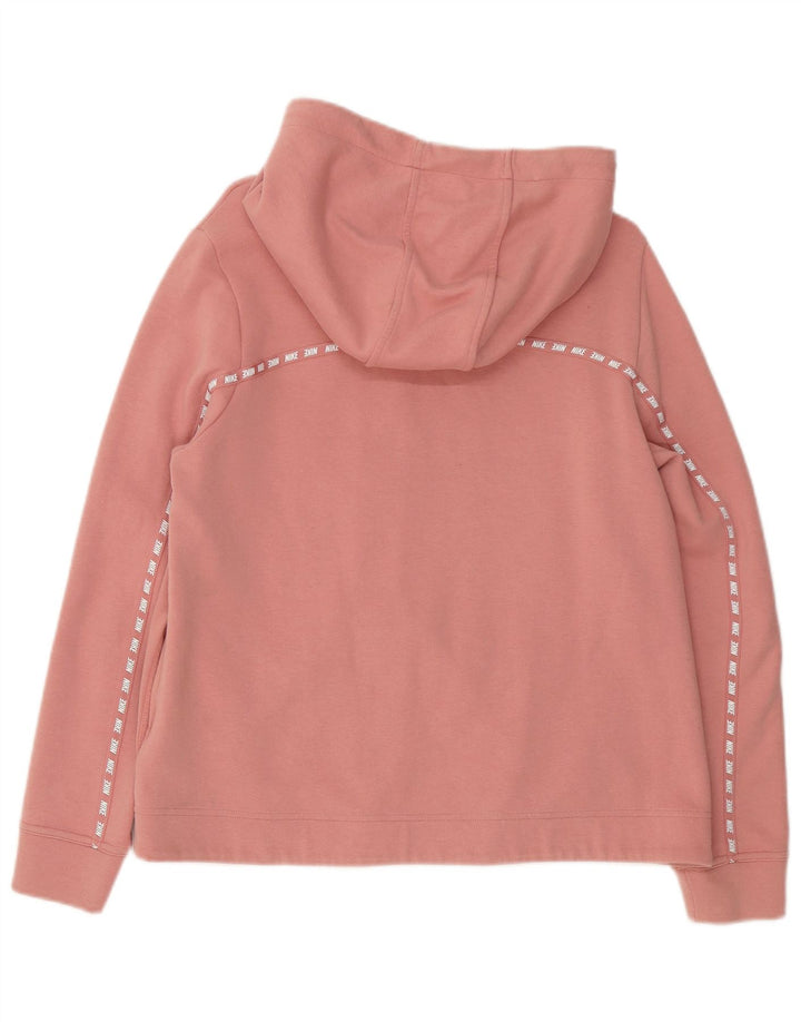 Felpa con cappuccio e zip da donna Nike UK 14 cotone rosa medio