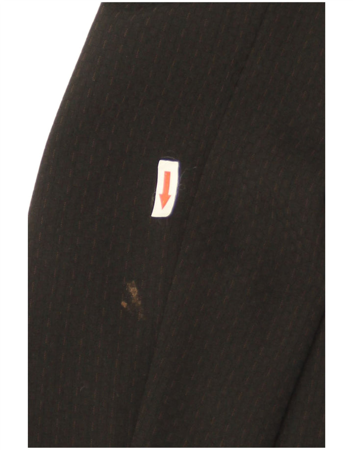 Cappotto da marinaio vintage da donna IT 44 Poliestere gessato medio nero