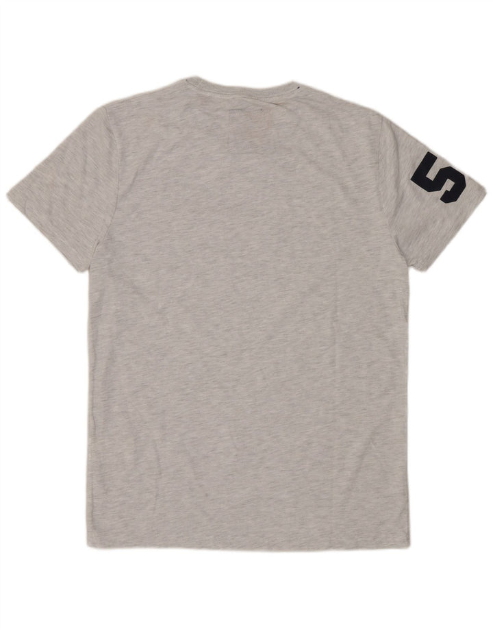 T-shirt grafica da uomo SUPERDRY Top in cotone screziato grigio medio