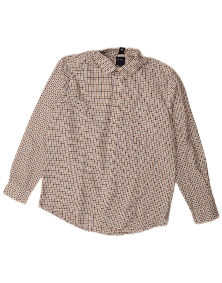 Camicia da uomo in flanella James Pringle Poliestere a quadri bianco sporco medio