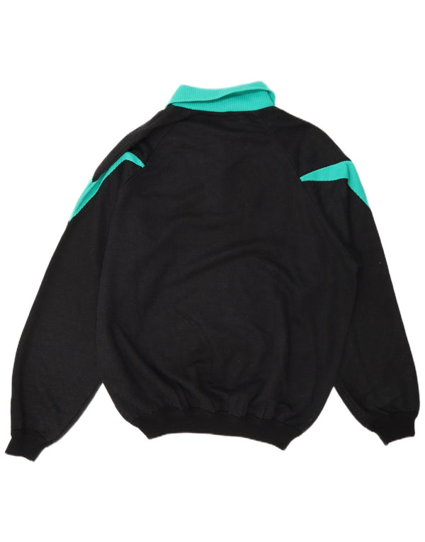 Roby Felpa con collo alto con grafica da uomo, maglione XL, cotone color block nero