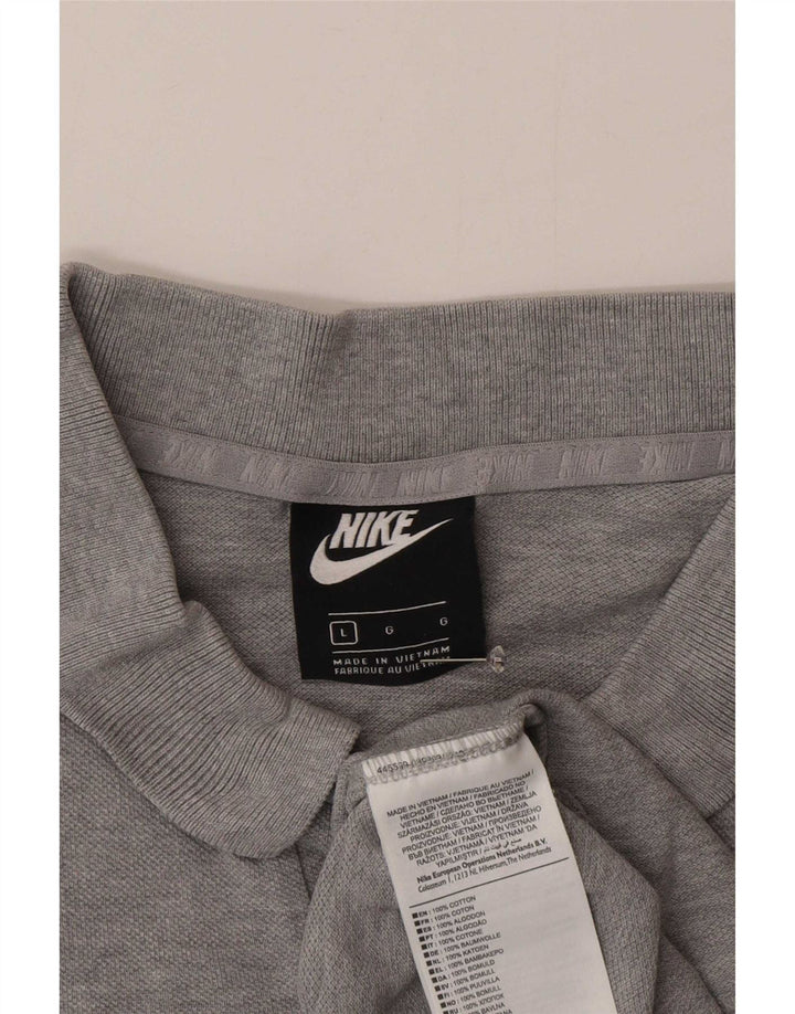 Polo Nike da uomo grande in cotone chiazzato grigio