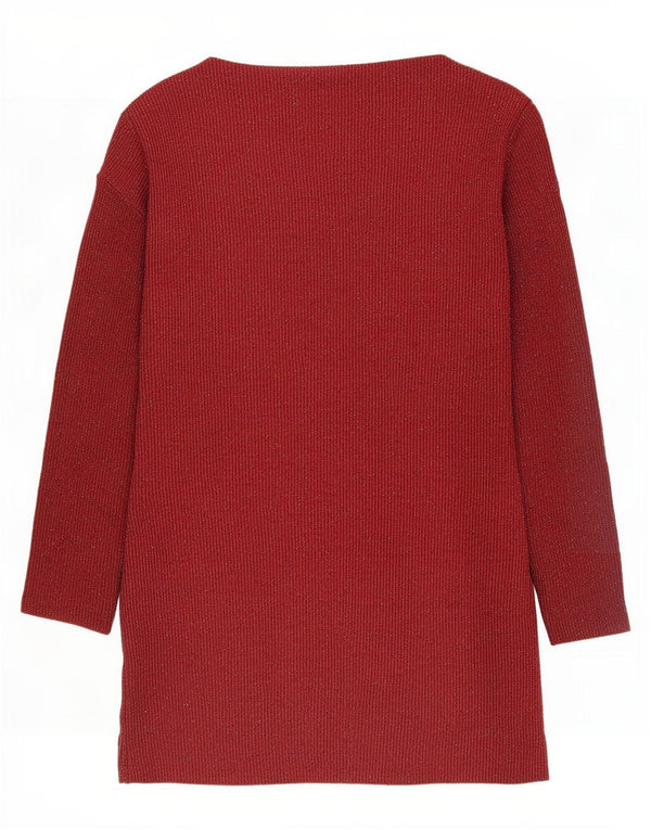Abito maglione da donna Zara UK 14 Grande poliestere screziato bordeaux