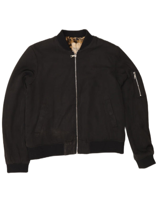 Giubbotto bomber Sherpa da donna Zara UK 14 poliestere nero medio