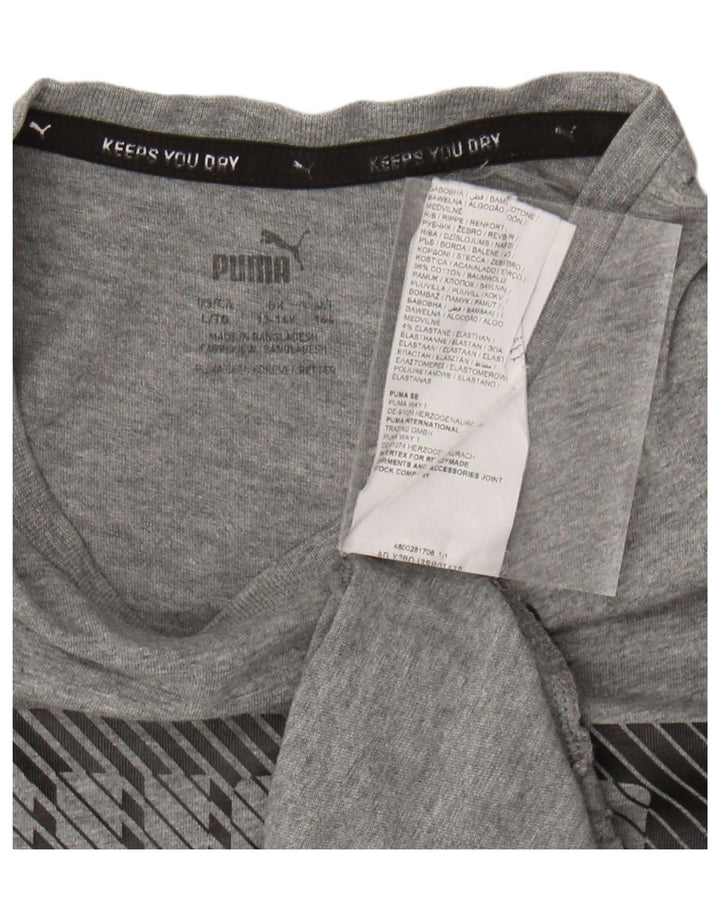T-shirt grafica Puma da ragazzo, 13-14 anni, grande, in cotone grigio