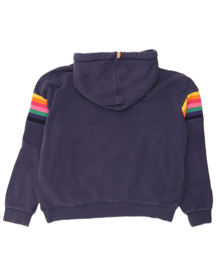 Felpa con cappuccio grafica da donna Superdry UK 12 cotone a righe blu navy medio