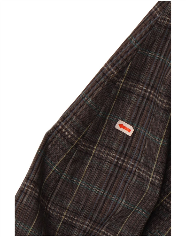 Gianluca Lorenzi Giacca Blazer da Uomo a 2 Bottoni IT 56 3XL Lana a quadri Grigia