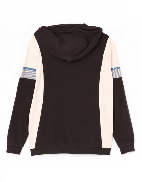 Felpa con cappuccio e zip grafica da uomo Diadora 2XL in cotone color block nero