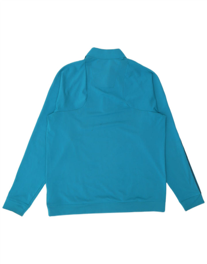 Felpa ADIDAS da uomo Climalite con zip e collo maglione XL blu poliestere