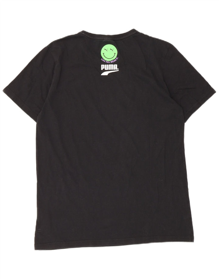 T-shirt grafica da uomo Puma Top in cotone nero medio