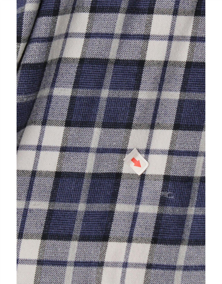 Camicia da uomo in flanella Massimo Dutti XL a quadri blu navy