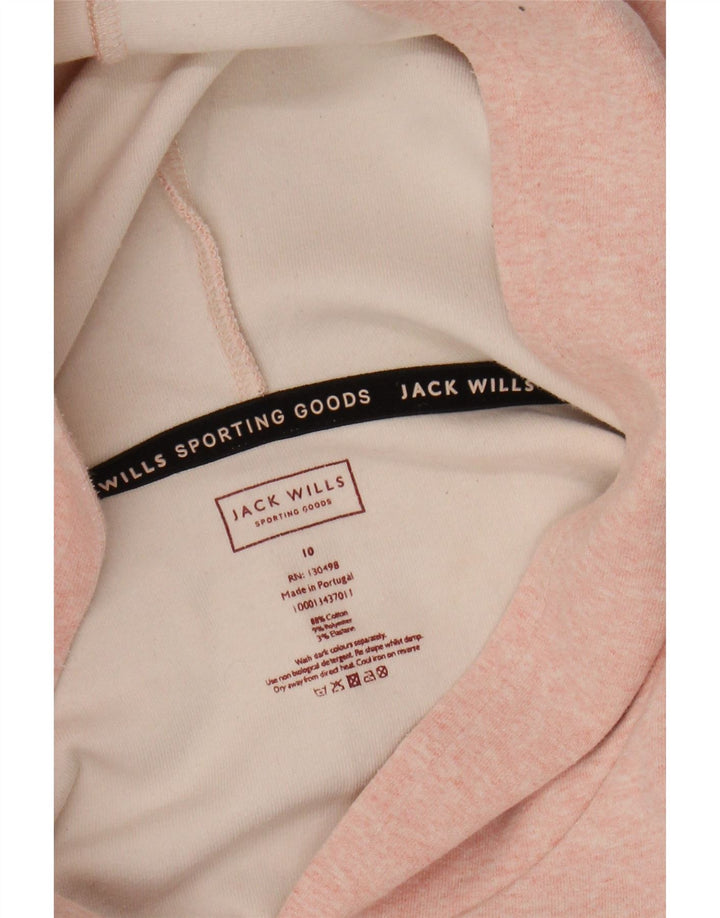 JACK WILLS Maglione oversize con cappuccio da donna UK 10 Piccolo rosa chiazzato