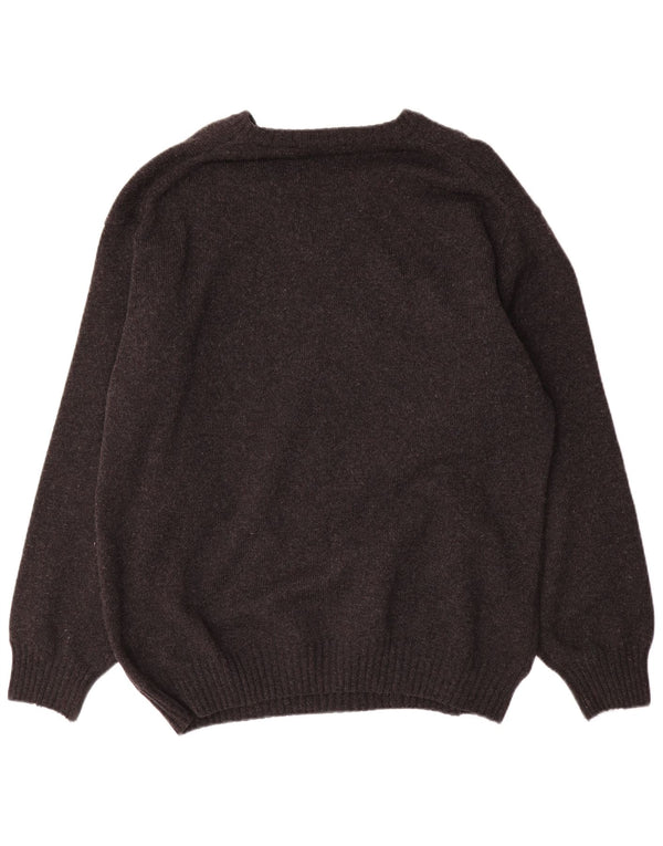Maglione Burlington da uomo con scollo a V IT 52 XL lana grigia