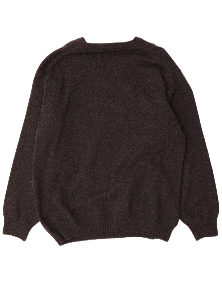 Maglione Burlington da uomo con scollo a V IT 52 XL lana grigia