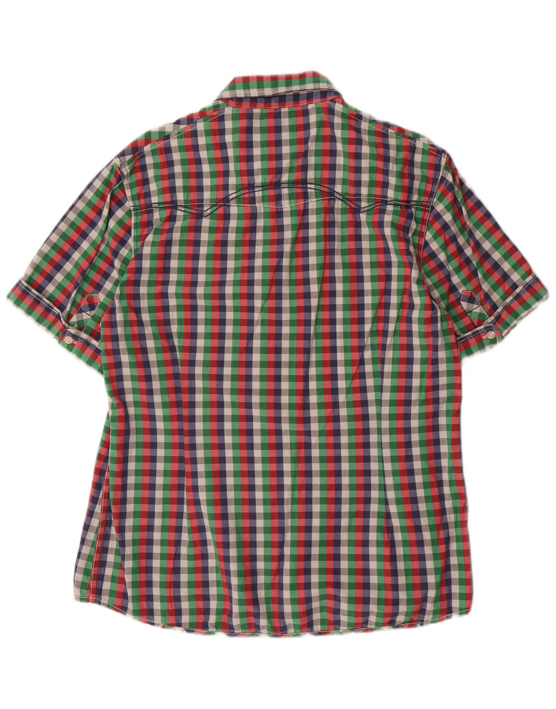 GARCIA Camicia a maniche corte slim fit da uomo XL a quadretti multicolore