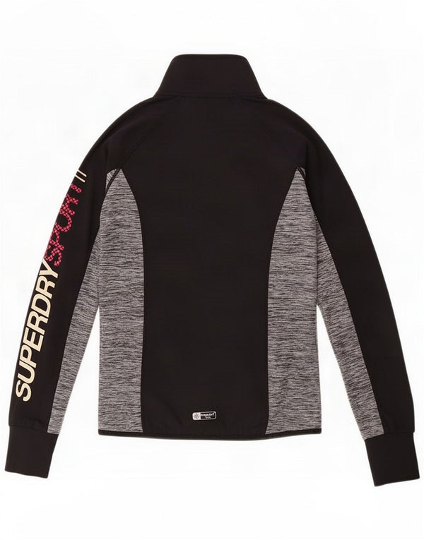 Superdry Giacca da tuta da donna con grafica UK 10 Small Black Colourblock