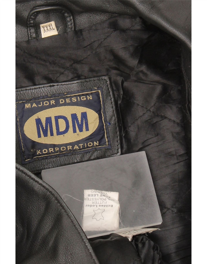 Giacca da motociclista in pelle vintage da donna UK 22 3XL Pelle nera