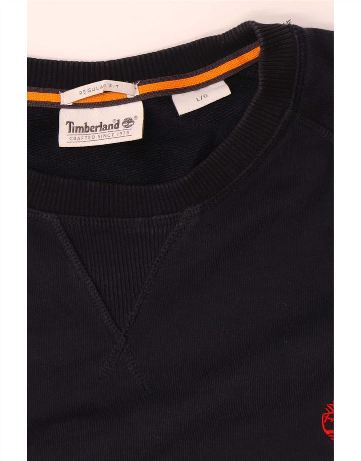 Timberland Felpa da uomo con vestibilità regolare, maglione grande, cotone blu navy
