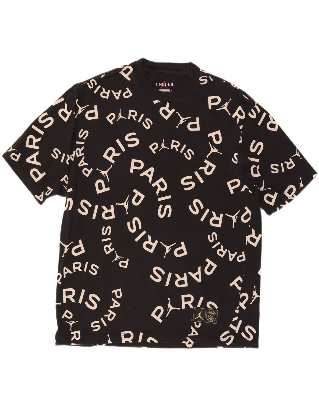 JORDAN Mens Paris Saint- Germain Graphic T-Shirt Top Large Black