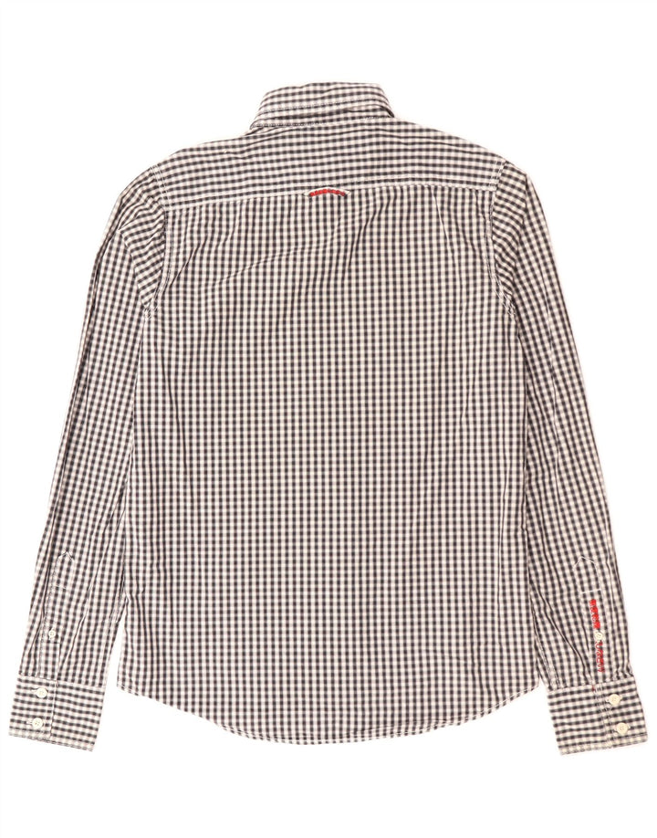 Camicia da uomo Superdry in cotone a quadretti nero medio