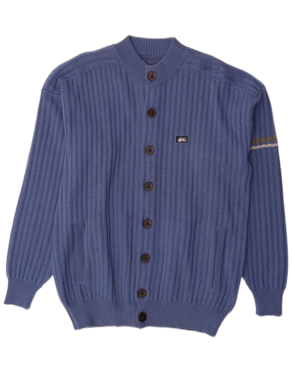 Maglione cardigan vintage da uomo grande blu