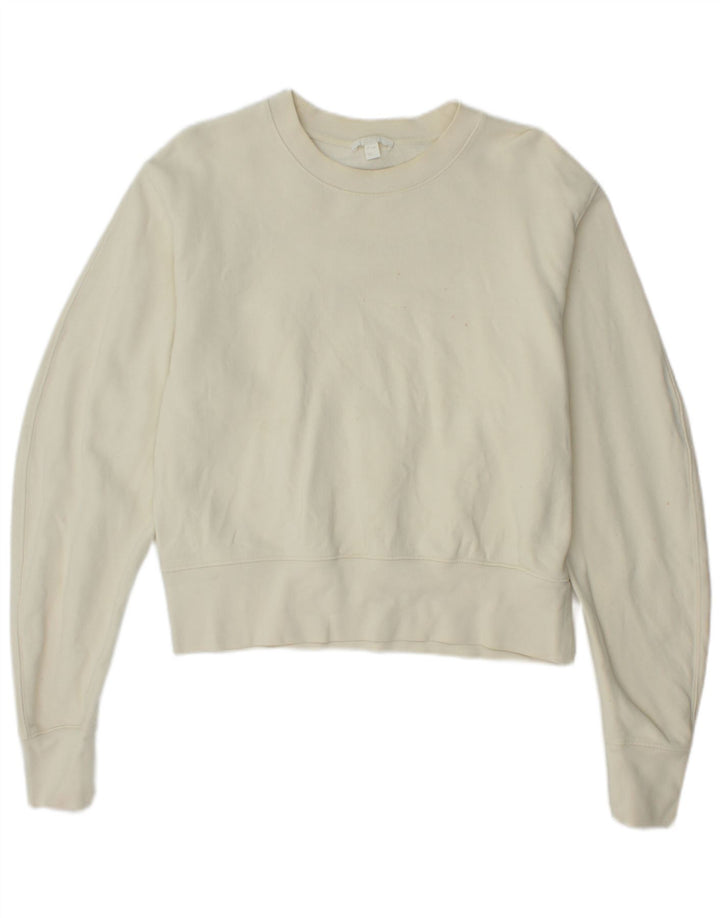 Cos Donna Felpa Oversize Maglione UK 10 Piccolo Cotone Bianco Sporco
