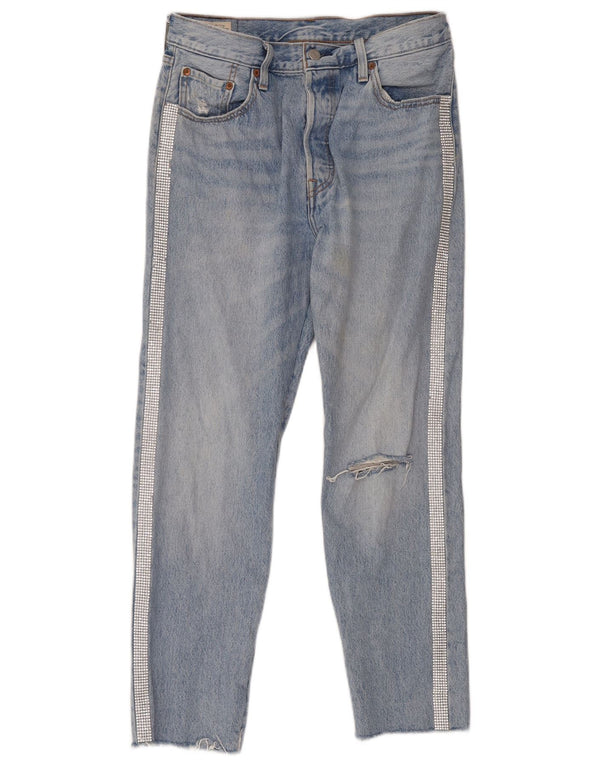 Jeans dritti effetto vissuto Levi's 501 da donna W29 L28 in cotone blu