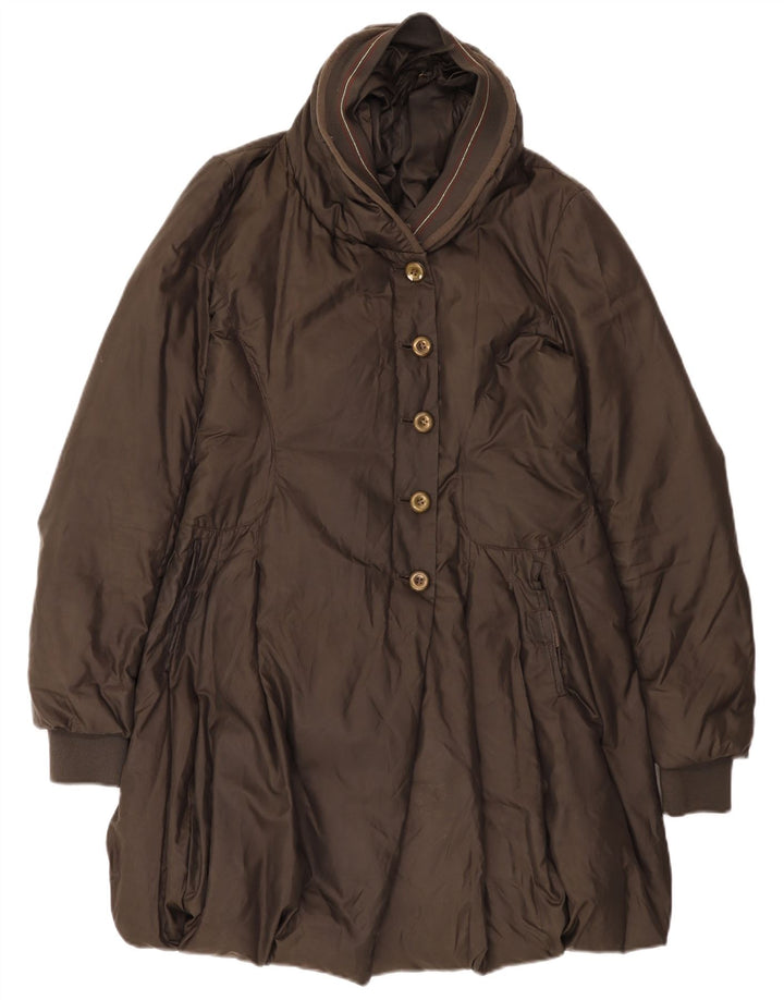 Cappotto imbottito da donna Marithe Francois Girbaud UK 10 piccolo poliestere marrone