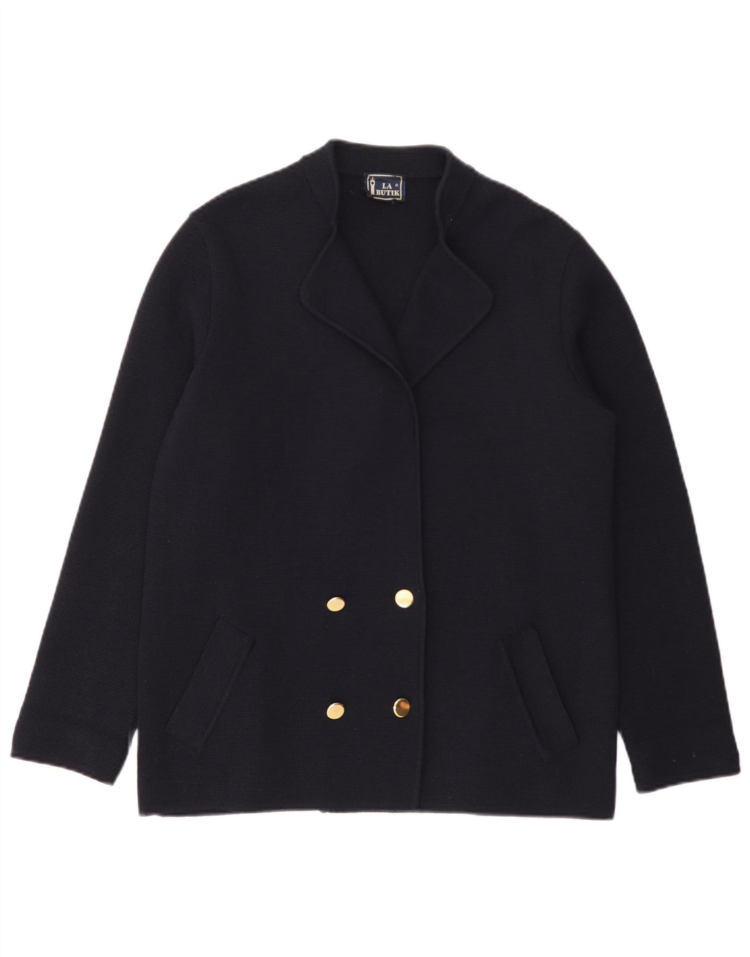 Maglione cardigan doppiopetto da donna La Butik IT 48 XL Lana nera