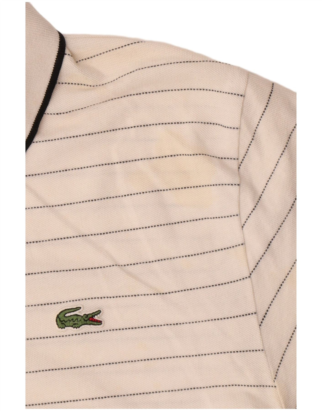 Polo da uomo Lacoste taglia 5 grande in cotone a righe bianche