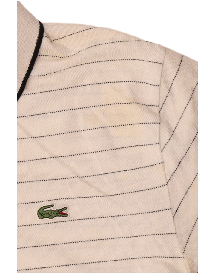 Polo da uomo Lacoste taglia 5 grande in cotone a righe bianche