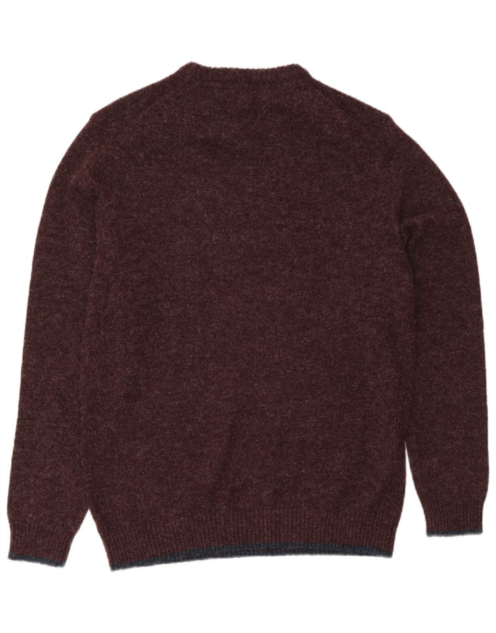 Maglione maglione girocollo da uomo Weird Fish grande poliestere bordeaux