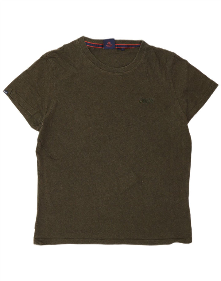 T-shirt da uomo SUPERDRY Top grande in cotone verde