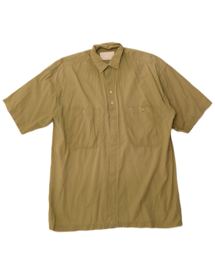 CAMEL ACTIVE Camicia a maniche corte da uomo piccola in cotone kaki